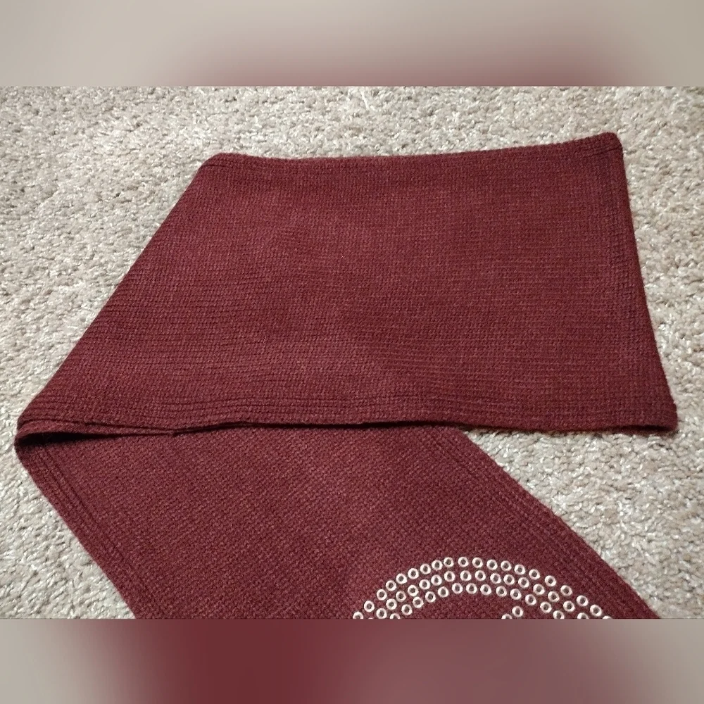Michael Kors Burgundy Studded Knit Scarf